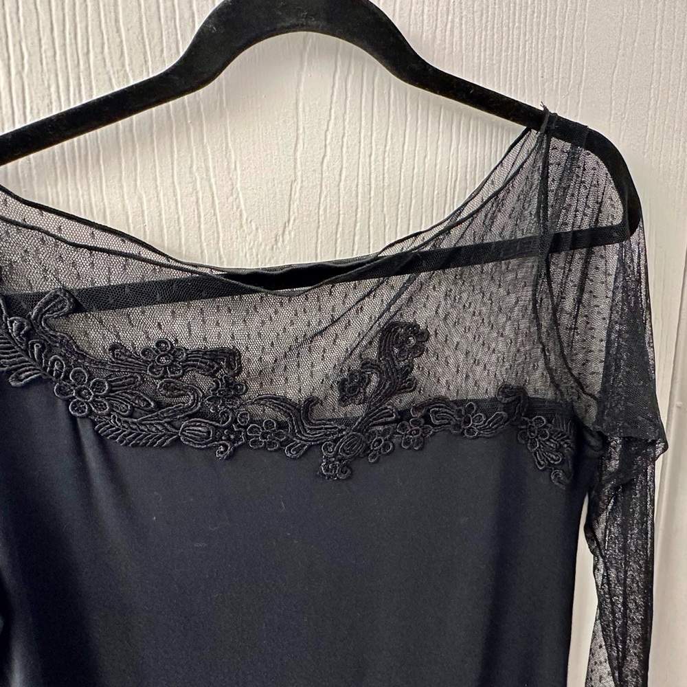 Bailey 44 Black long sleeve mesh top